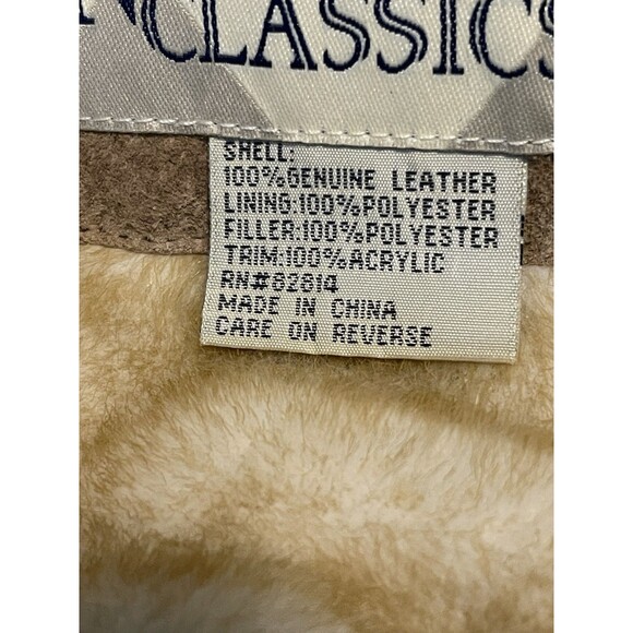 Vintage Women's Suede Leather Coat Jacket L Western Fur New York Classics Brown - Picture 11 of 16